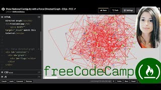 Visualize Data with a Force Directed Graph  D3js  FreeCodeCamp [upl. by Annayr692]