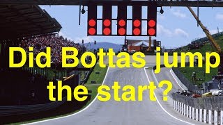 Race Start Analysis Austrian GP 2017 Did Valtteri Bottas Jump the Start [upl. by Nide]