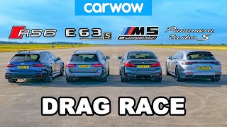 Audi RS6 v BMW M5 v AMG E63 v Porsche Panamera  DRAG RACE [upl. by Weisler28]