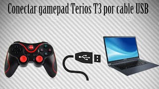 Como conectar el Gamepad Terios T3 a Pc mediante USB  No Bluetooth  Tutorial [upl. by Ary919]