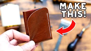 Making a simple MINIMALIST WALLET  Free PDF Pattern [upl. by Bull119]