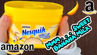 Nesquik Banana Flavor Milkshake Powder  Amazon Product Review [upl. by Llesig]