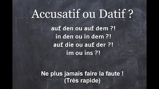 Accusatif ou Datif  Ne plus jamais faire la faute   Allemand Locatif directif [upl. by Fauman]