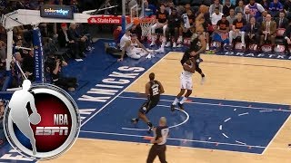 Giannis Antetokounmpo literally jumps over Tim Hardaway Jr on ridiculous dunk  ESPN [upl. by Annohsat]