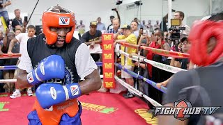 FLOYD MAYWEATHER SPARRING  SCHOOLS SPARRING PARTNERS PREPARING FOR NEXT FIGHT FULL VIDEO [upl. by Cypro]