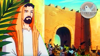 Palm Sunday  JESUS  Triumphal entry into Jerusalem  Bible for kids  New Testament [upl. by Ynhoj735]