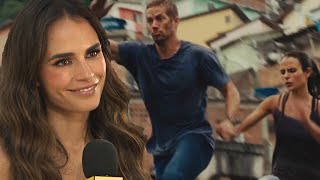 F9s Jordana Brewster on How Paul Walker Made Her Feel So Safe During Intense 2011 Stunt [upl. by Adnilak]