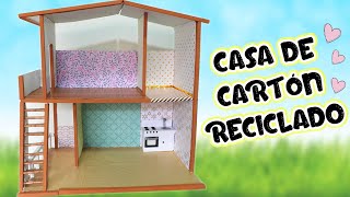 CASA DE CARTÓN RECICLADO ♻️🏠 MANUALIDADES DIY [upl. by Ehling219]