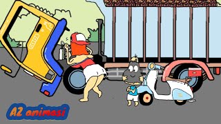 MOBIL TRUK OLENG PENGANGKUT SAWIT  Funny cartoon  kartun lucu [upl. by Dibb]