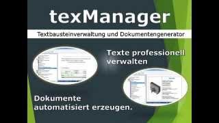 Textbausteinverwaltung und Dokumentengenerator texManager [upl. by Madelaine]