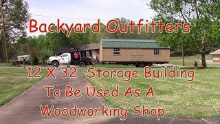 Backyard Outfitters 12 X 32 Storage Building Delivery And Setup [upl. by Kelley219]