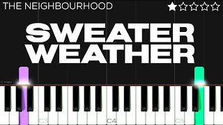 The Neighbourhood  Sweater Weather  EASY Piano Tutorial [upl. by Euqilegna553]