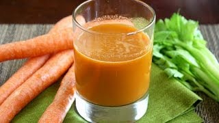 Simple raw carrot juice Carrots and Celery Juice [upl. by Aynatahs484]