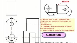 Série dexercices corrigés correspondance des vues Initiation au dessin industriel [upl. by Konrad]