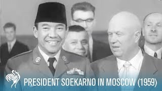 President Soekarno of Indonesia in Moscow 1959  British Pathé [upl. by Jeannine]