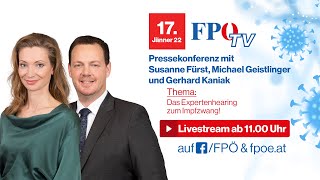 FPÖPressekonferenz Das Expertenhearing zum Impfzwang [upl. by Alpheus]