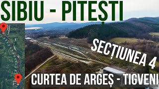 AUTOSTRADA A1 Curtea de Argeș  Tigveni  SibiuPitesti Sectiunea 4  Stadiu lucrari 141224  Porr [upl. by Arrak14]