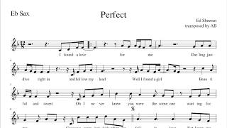 quotPerfectquot  Ed Sheeran Alto Sax Cover  Sheet Music PDF  Lyrics [upl. by Francis849]