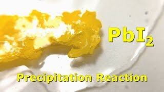 Lead II Nitrate Reaction With Potassium Iodide  PbNO32  KI [upl. by Sivle530]