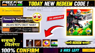 FREE FIRE REDEEM CODE TODAY 26 JANUARY REDEEM CODE FREE FIRE  FF REDEEM CODE TODAY 26 JANUARY [upl. by Zile]