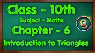 Class  10 Ex  6 Introduction to Triangle  Part  1  NCERT CBSE [upl. by Bilicki]