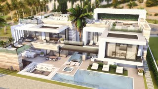 MODERN MEGA MANSION Luxury Millionaire Villa  No CC Sims 4 Speed Build [upl. by Maillw]