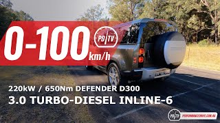 2021 Land Rover Defender D300 0100kmh amp engine sound [upl. by Kliman535]