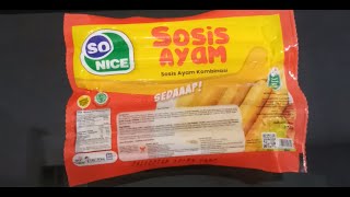 Review So Nice Sosis Ayam [upl. by Eirrotal291]