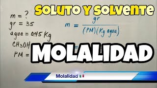 Molalidad y Molaridad Química ejercicios [upl. by Anomer]