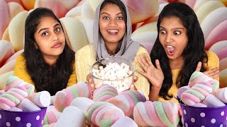 MARSHMALLOW FOOD CHALLENGE 🤩 മാര്‍ഷ്മല്ലോ കൊണ്ടൊരു ചലഞ്ച് 😋 PULLOTHI [upl. by Schramke]