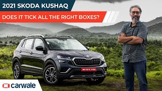 Skoda Kushaq 2021 First Drive Review  Ticks All The Right Boxes Creta And Seltos Rival  CarWale [upl. by Anallise495]