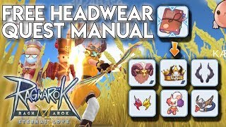 FREE HEADWEAR EACH CHAPTER INSIDE QUEST MANUAL  RAGNAROK MOBILE SEA [upl. by Assirod868]