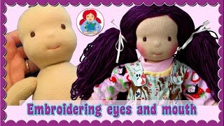 DIY  Embroidering Eyes and Mouth of a cloth doll  Sami Doll Tutorials [upl. by Benedicta]