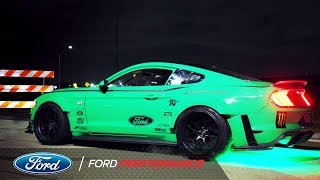 Vaughn Gittin Jr Drifts Four Leaf Clover in 900HP Mustang  Ford Performance [upl. by Arinay]