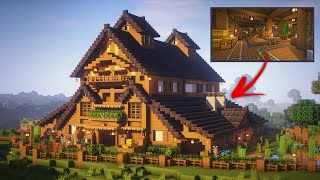 Minecraft How to build a Barn tutorial ULTIMATE FARM [upl. by Milburn733]