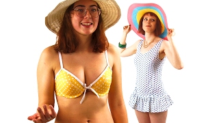 Women Try On Historic Swimwear [upl. by Halden]