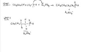 dehydration of 1butanol to 1butene using H3PO4 [upl. by Alenoel]