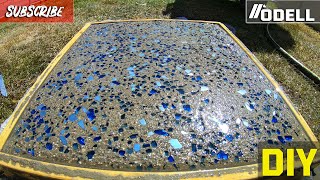 How to Make GLASS CONCRETE Stepping Stone Pavers [upl. by Audy336]