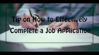 How to Complete a Job Application [upl. by Hammad]