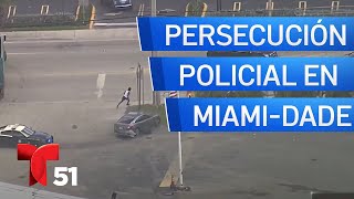 Persecución policial en MiamiDade queda captada en cámara [upl. by Marutani]