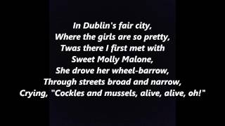 MOLLY MALONE Cockles and Mussels In Dublins Fair City Ireland IRISH folk song words lyrics text [upl. by Suirada876]