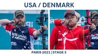 USA v Denmark – compound mens team gold  Paris 2021 Hyundai Archery World Cup S3 [upl. by Cand]