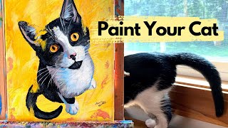 Painting Your Cat in Acrylics  30Minute Beginner Painting [upl. by Aryad]