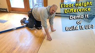 What to do when Floors are Different Heights  Vinyl Plank Installation [upl. by Doherty]