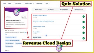 Revenue Cloud Design  Salesforce Trailhead  Quiz Solution [upl. by Adnert600]