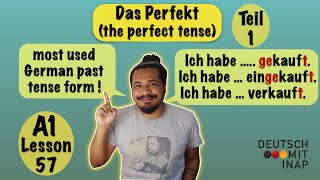 A1 German lesson 57  Das Perfekt  the German perfect tense  regelmäßige Verben  regular verbs [upl. by Deroo486]