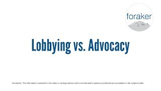 What is the difference between lobbying and advocacy [upl. by Anuala884]