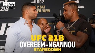 UFC 218 Alistair Overeem vs Francis Ngannou Staredown  MMA Fighting [upl. by Rambort450]