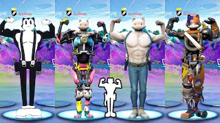 All Meowscles Skins with Builtin Emotes in Fortnite Battle Royale [upl. by Astraea]