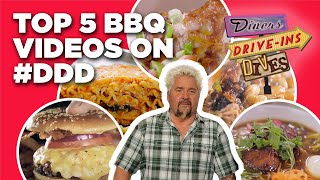 Top 5 CRAZIEST BBQ Vids in DDD History with Guy Fieri  Diners DriveIns and Dives  Food Network [upl. by Sang]